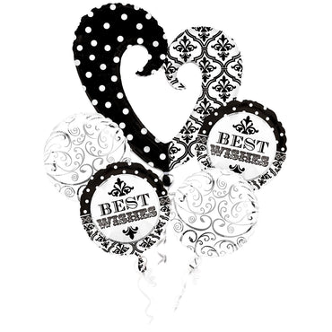 Best Wishes Balloon Bouquet 5pcs Balloons & Streamers - Party Centre - Party Centre