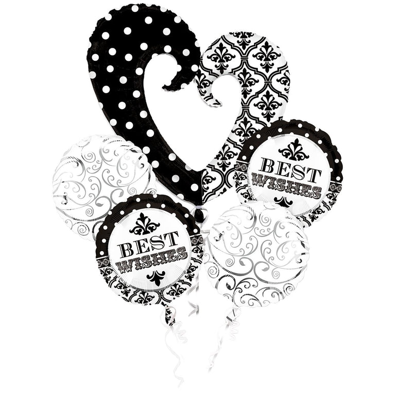 Best Wishes Balloon Bouquet 5pcs Balloons & Streamers - Party Centre