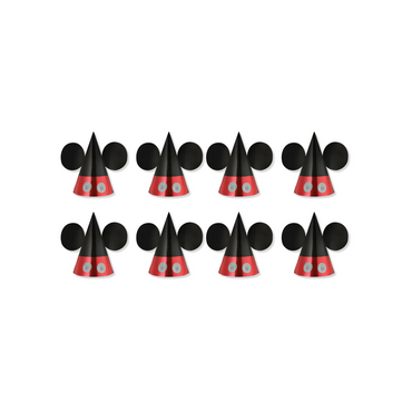 Mickey Mouse Forever Paper Cone Hats Foil 8pcs - Party Centre
