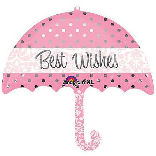 Best Wishes Umbrella Supershape Foil Balloon Balloons & Streamers - Party Centre - Party Centre