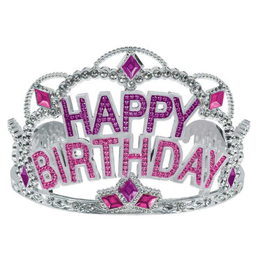Happy Birthday Tiara Gem 3.5 x 4.5in Costumes & Apparel - Party Centre - Party Centre