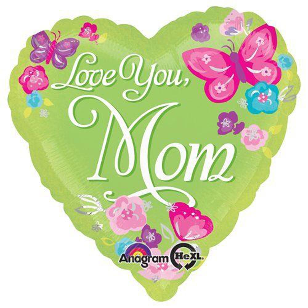 Love You Mom Painterly Foil Balloon 18in Balloons & Streamers - Party Centre - Party Centre