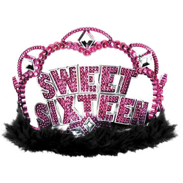 Sweet 16 Sparkle Electroplated Tiara 3.5 x 4.5in Costumes & Apparel - Party Centre - Party Centre