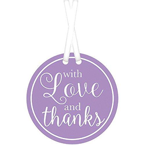 With Love And Thanks Lavender Tags 2in, 25pcs Favours - Party Centre - Party Centre