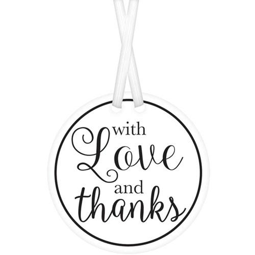 With Love And Thanks White Tags 2in, 25pcs Favours - Party Centre - Party Centre