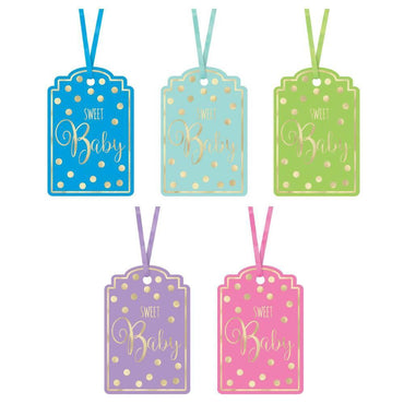 Baby Shower Neutral Foil Stamped Tags 25pcs Party Favors - Party Centre - Party Centre