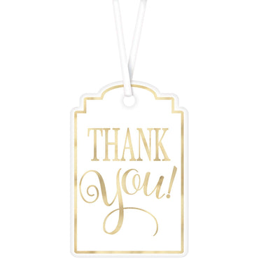 Thank You White Printed Tags 25pcs Favours - Party Centre - Party Centre