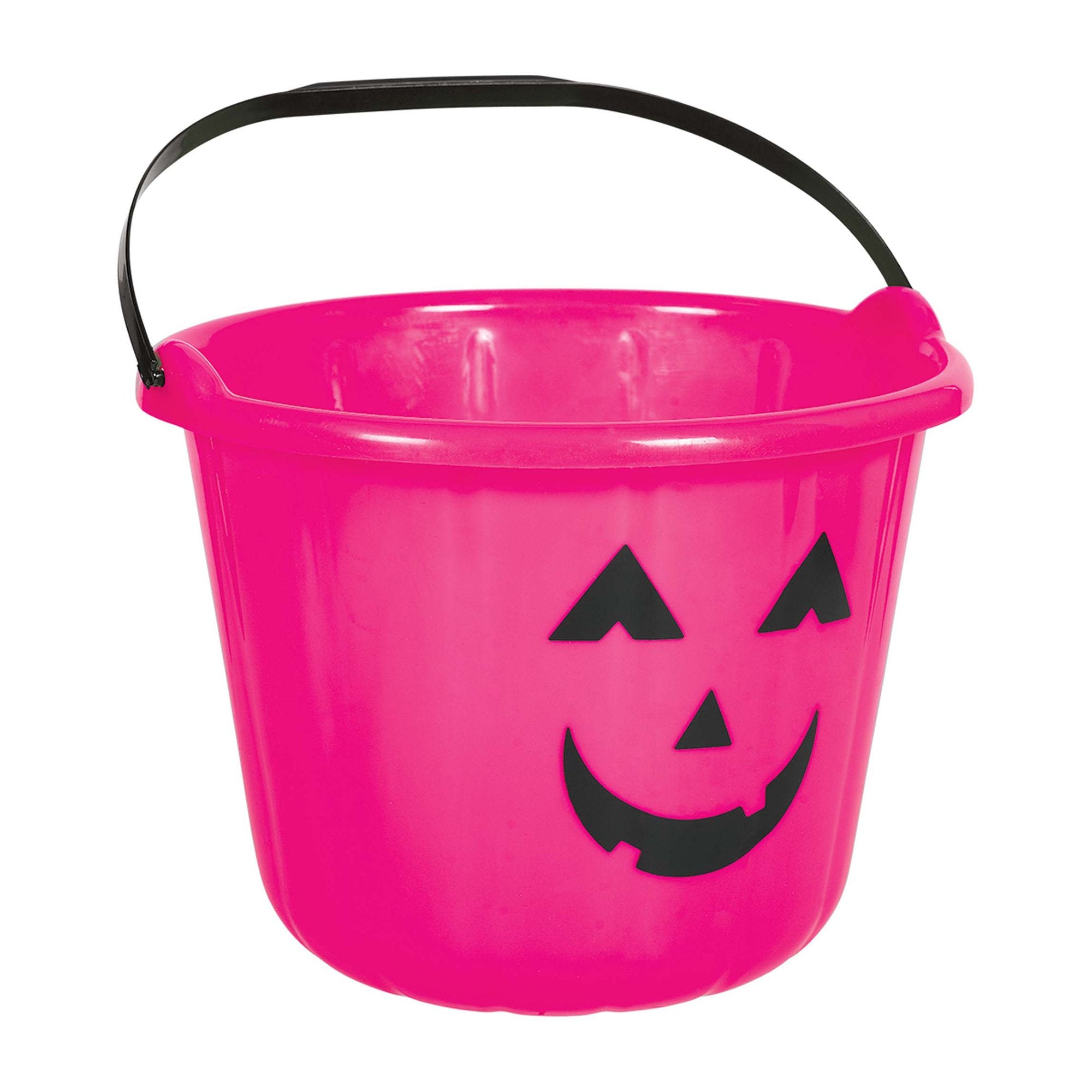 Pink Pumpkin Bucket 16.5cm x 22cm - Party Centre