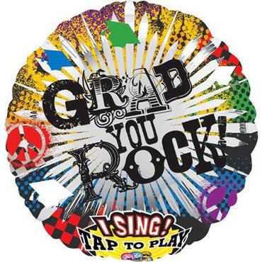 Grad You Rock Singing Balloon 28in Balloons & Streamers - Party Centre - Party Centre