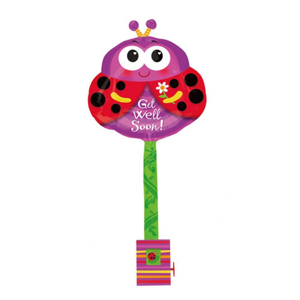 Uplifter Get Well Ladybug 17 x 33in Balloons & Streamers - Party Centre - Party Centre
