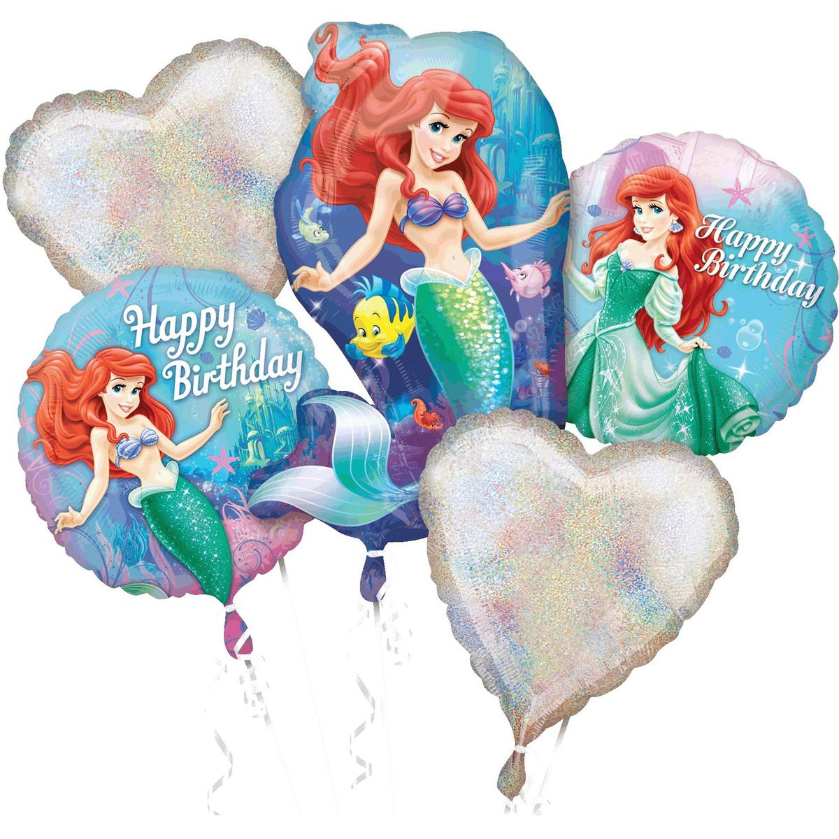 Little Mermaid Happy Birthday Bouquet Balloons & Streamers - Party Centre - Party Centre