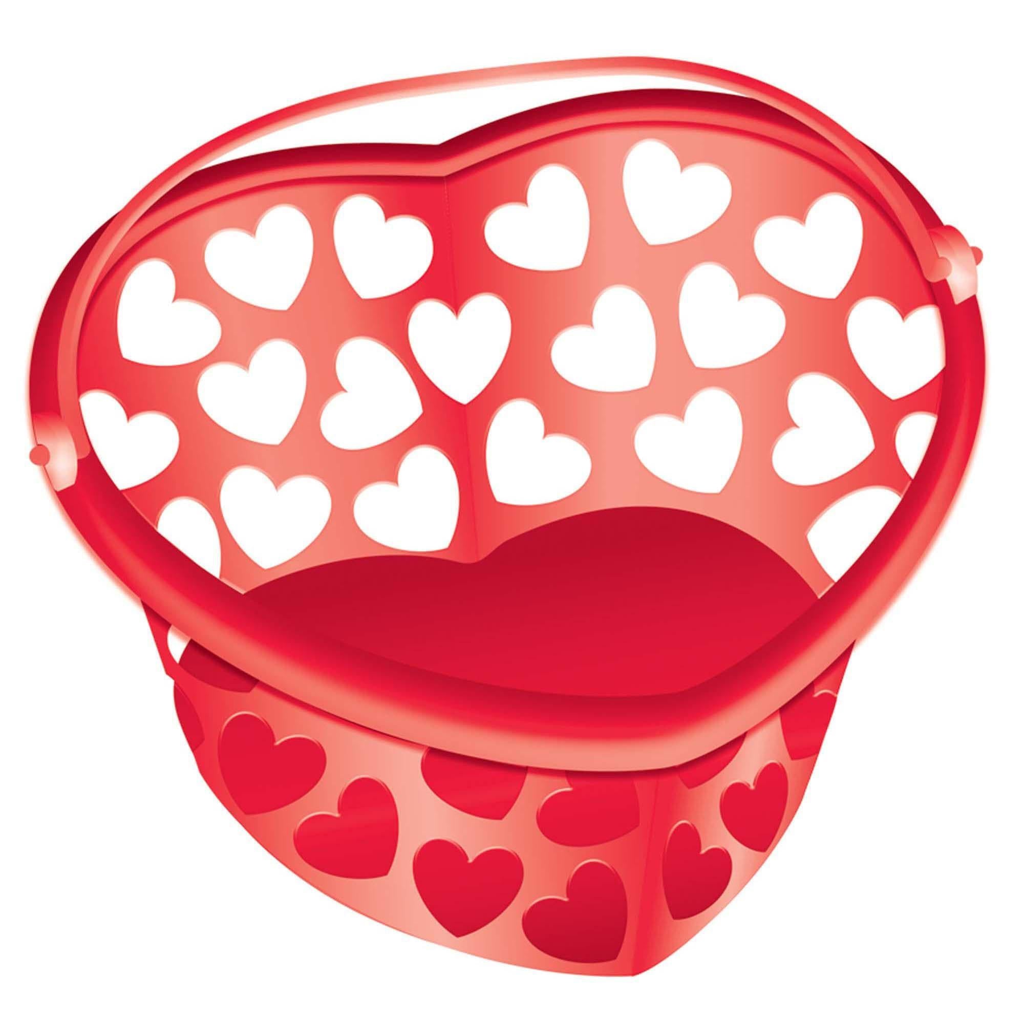 Valentine Red  Heart Shape Plastic Container Favours - Party Centre - Party Centre