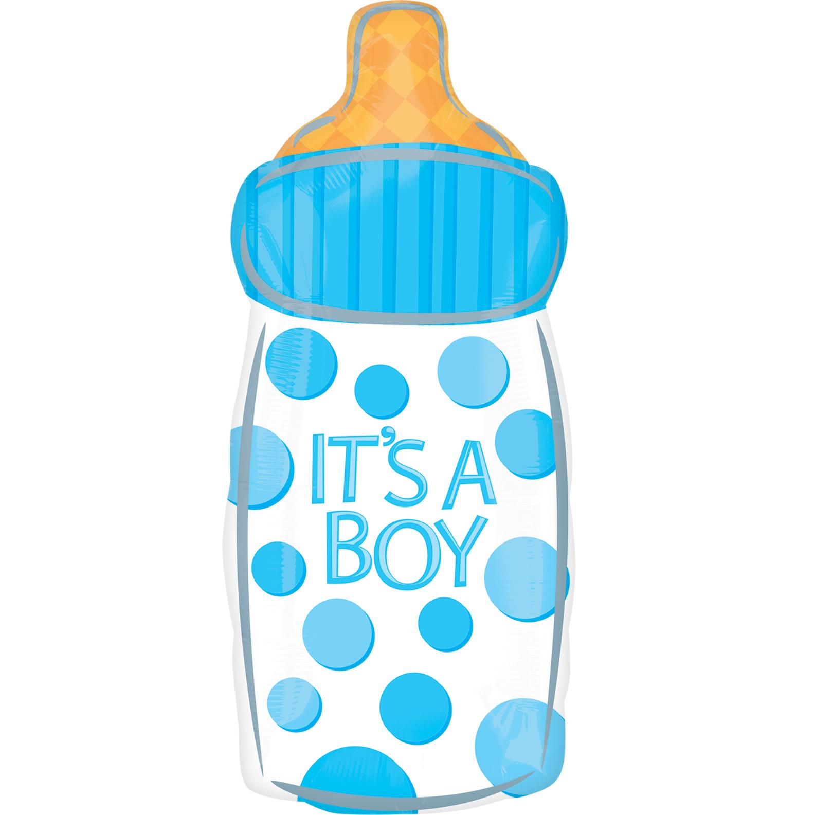 It's A Boy Baby Bottle Junior Shape Foil Balloon Balloons & Streamers - Party Centre - Party Centre
