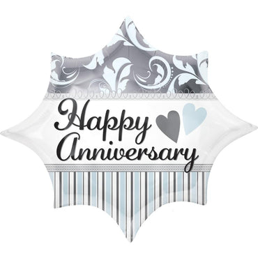 Elegant Happy Anniversary Burst Junior Shape Balloon Balloons & Streamers - Party Centre - Party Centre