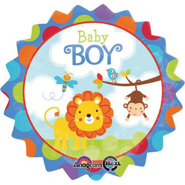 Baby Boy Safari Foil Balloon 18in Balloons & Streamers - Party Centre - Party Centre