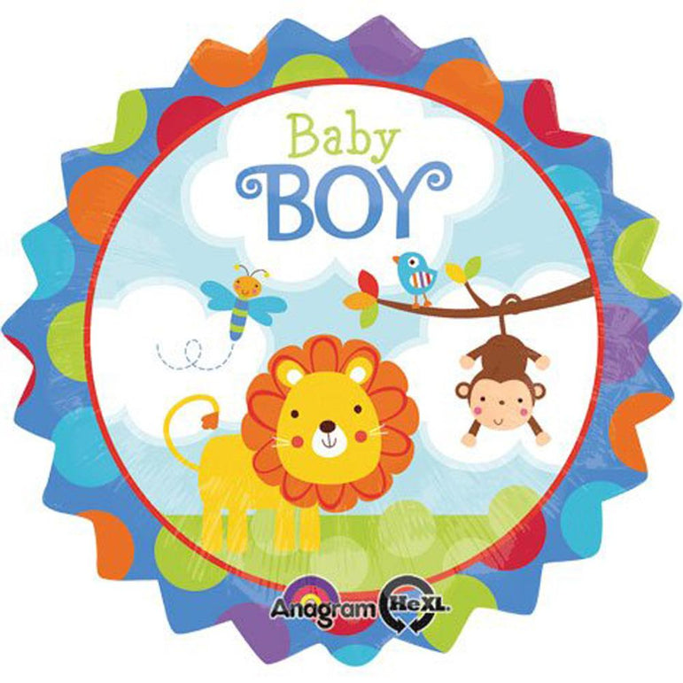 Baby Boy Safari Foil Balloon 18in Balloons & Streamers - Party Centre