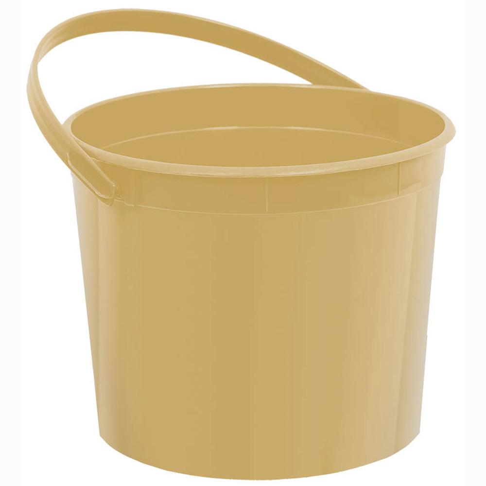 Gold Plastic Bucket 4.50in x 6.25in Favours - Party Centre - Party Centre