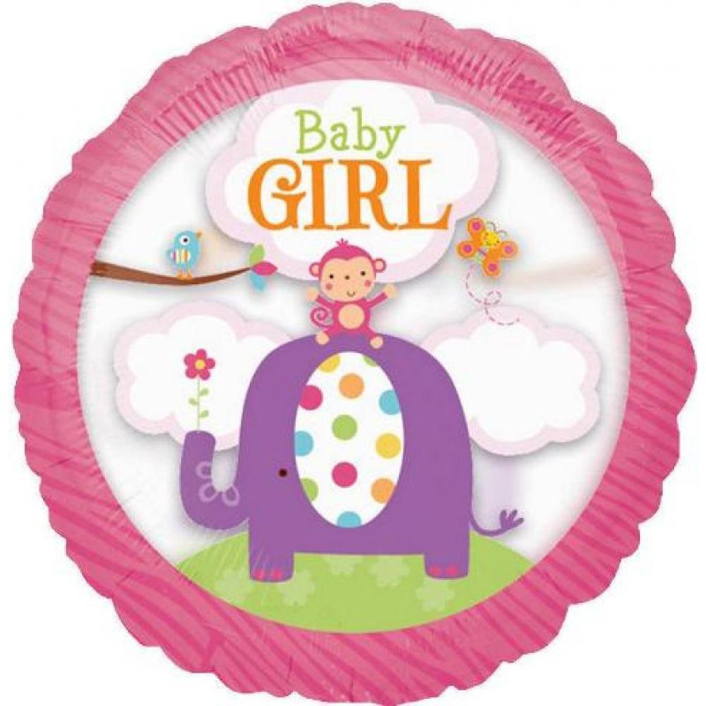 Baby Girl Safari See-Thru Balloon 26in Balloons & Streamers - Party Centre - Party Centre