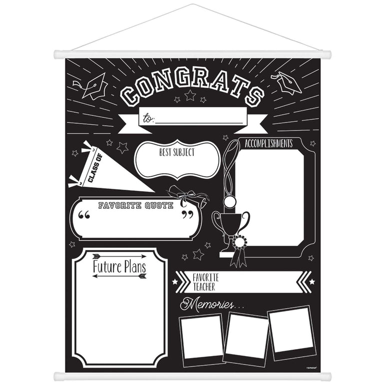 Grad Chalkboard Milestone Sign Decorations - Party Centre