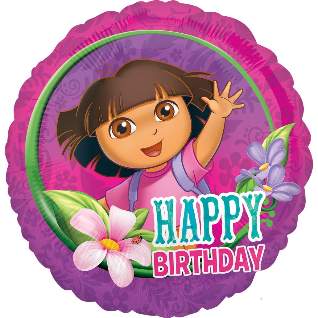 Dora the Explorer Happy Birthday Foil Balloon 18in Balloons & Streamers - Party Centre - Party Centre