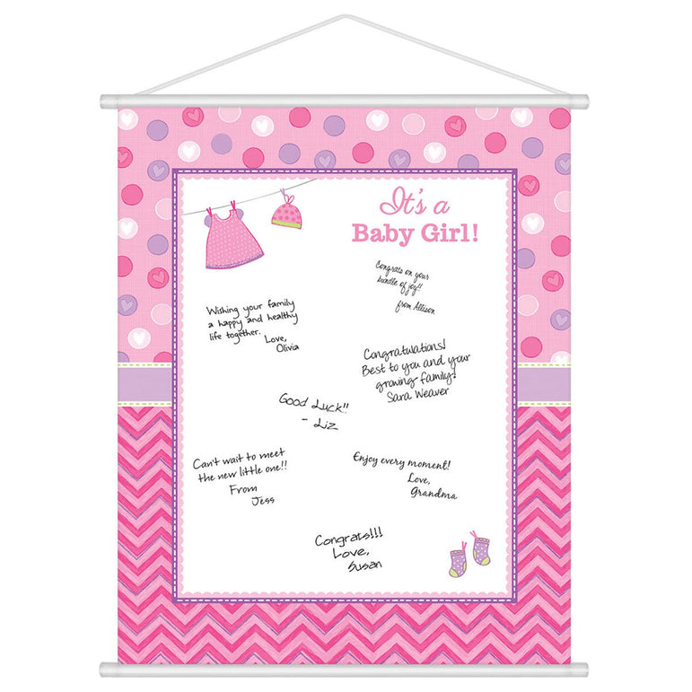 Shower With Love Girl Sign In Sheet Favours - Party Centre