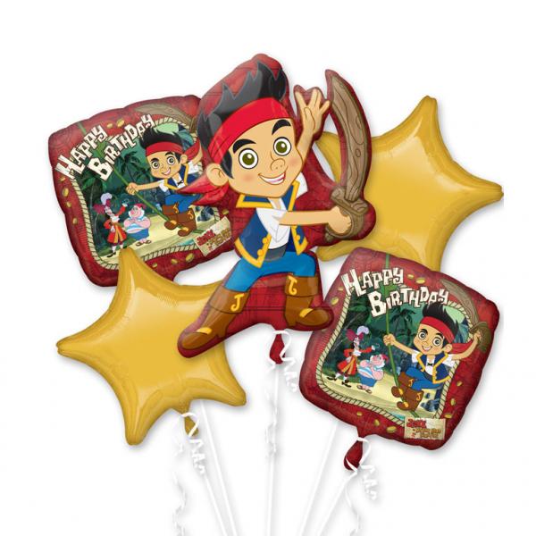 Jake & the Neverland Pirates Balloon Bouquet 5pcs Balloons & Streamers - Party Centre