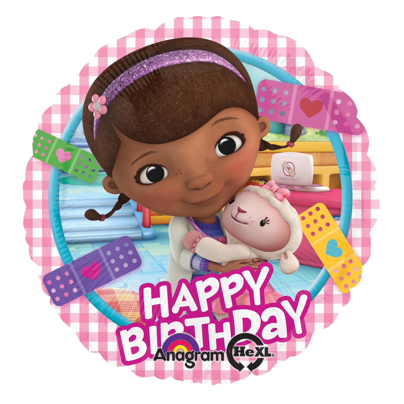 Doc McStuffins Happy Birthday 18in Balloons & Streamers - Party Centre - Party Centre