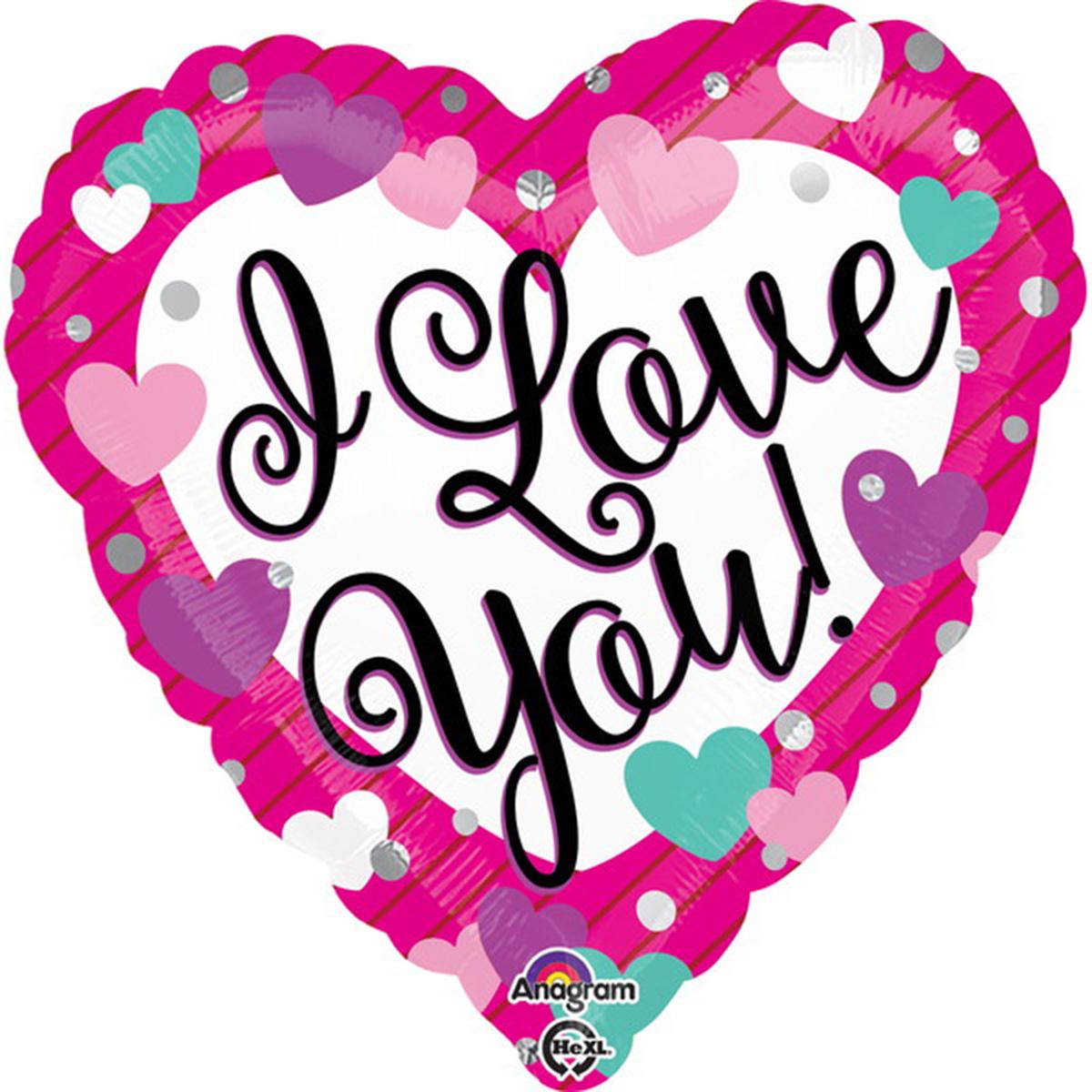 Love You Retro Foil Balloon 18in Balloons & Streamers - Party Centre - Party Centre