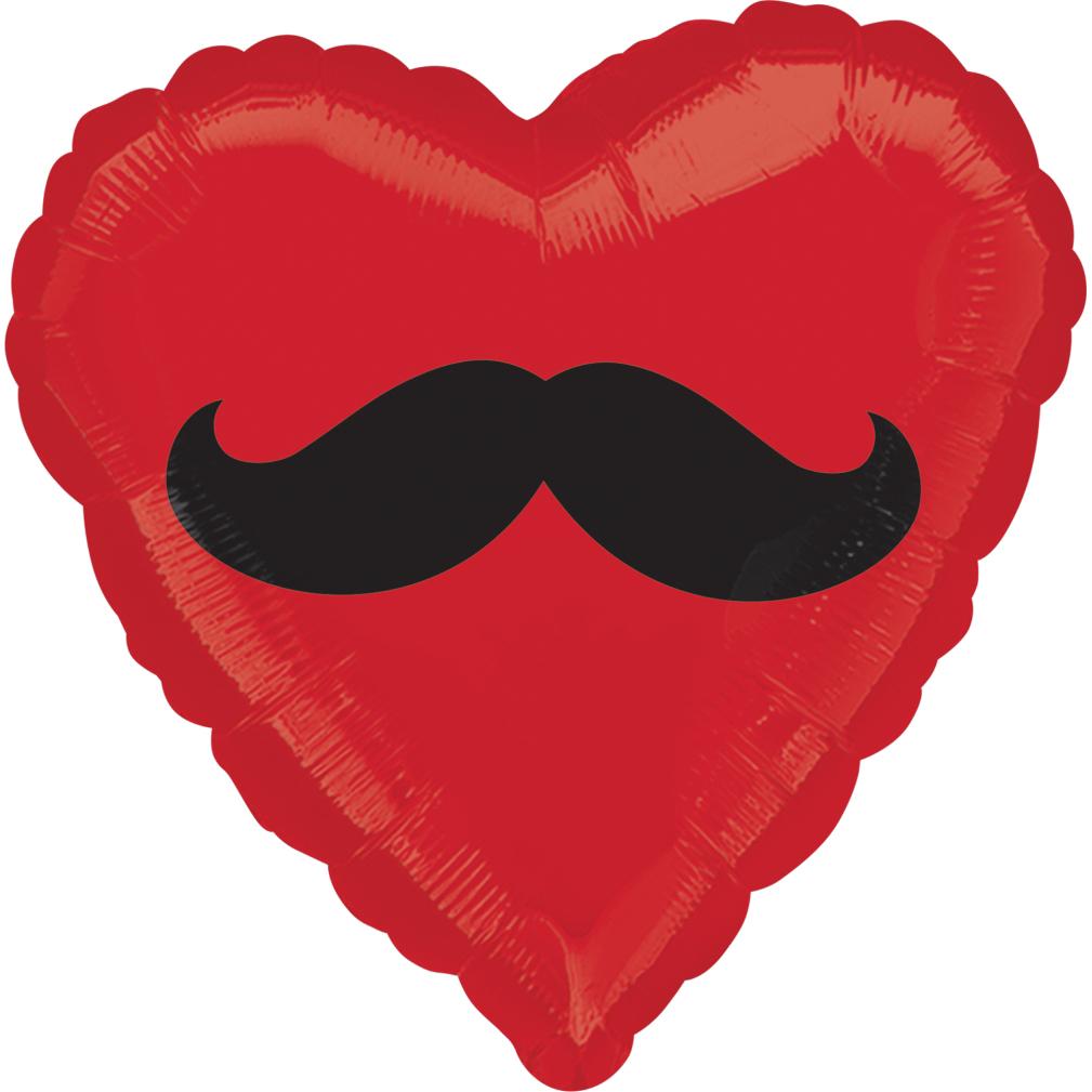 Mustache Heart Foil Balloon 18in Balloons & Streamers - Party Centre - Party Centre