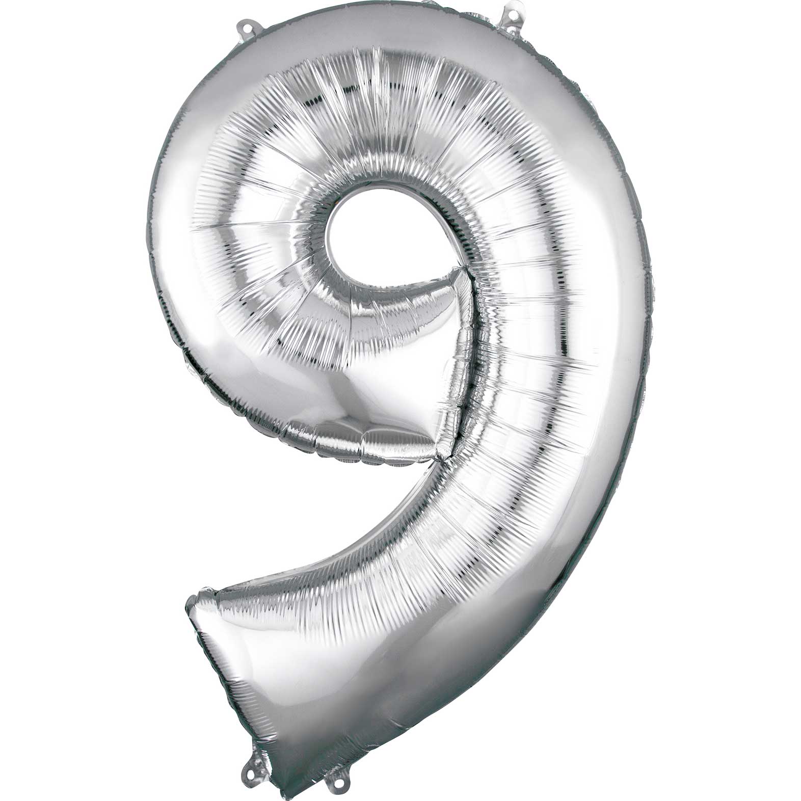 Silver Number 9 SuperShape Foil Balloon 58x88cm - Party Centre