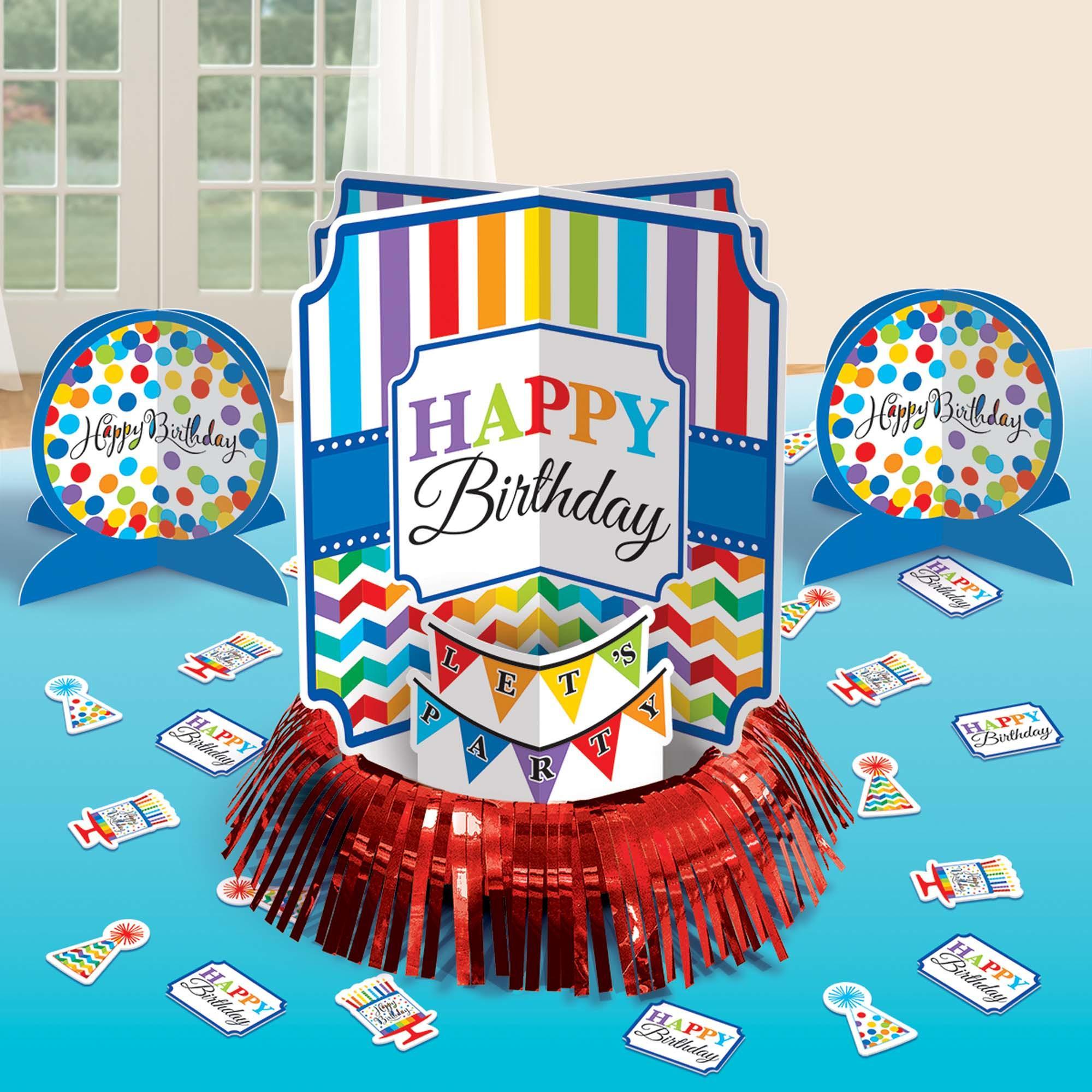 Bright Birthday Table Decorating Kit - Party Centre