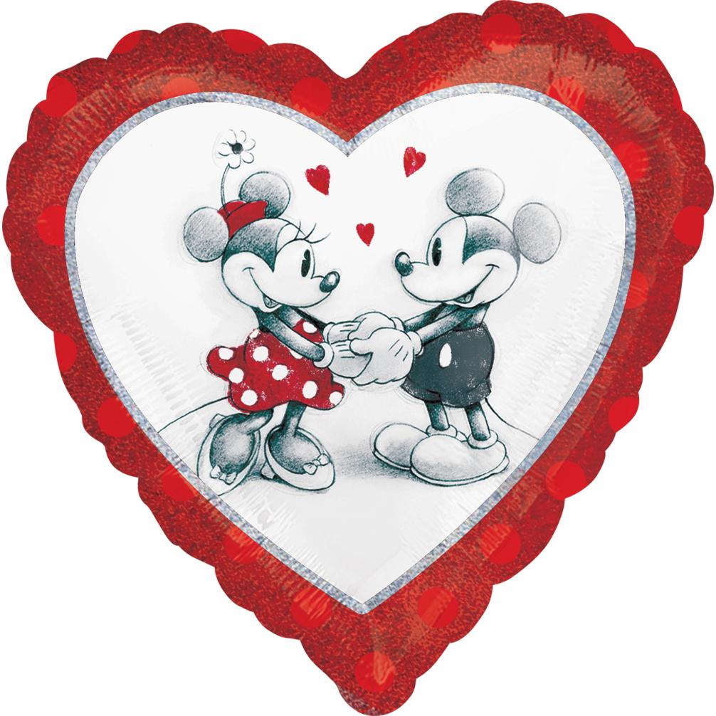 Mickey & Minnie Love Holographic Foil Balloon 18in Balloons & Streamers - Party Centre - Party Centre