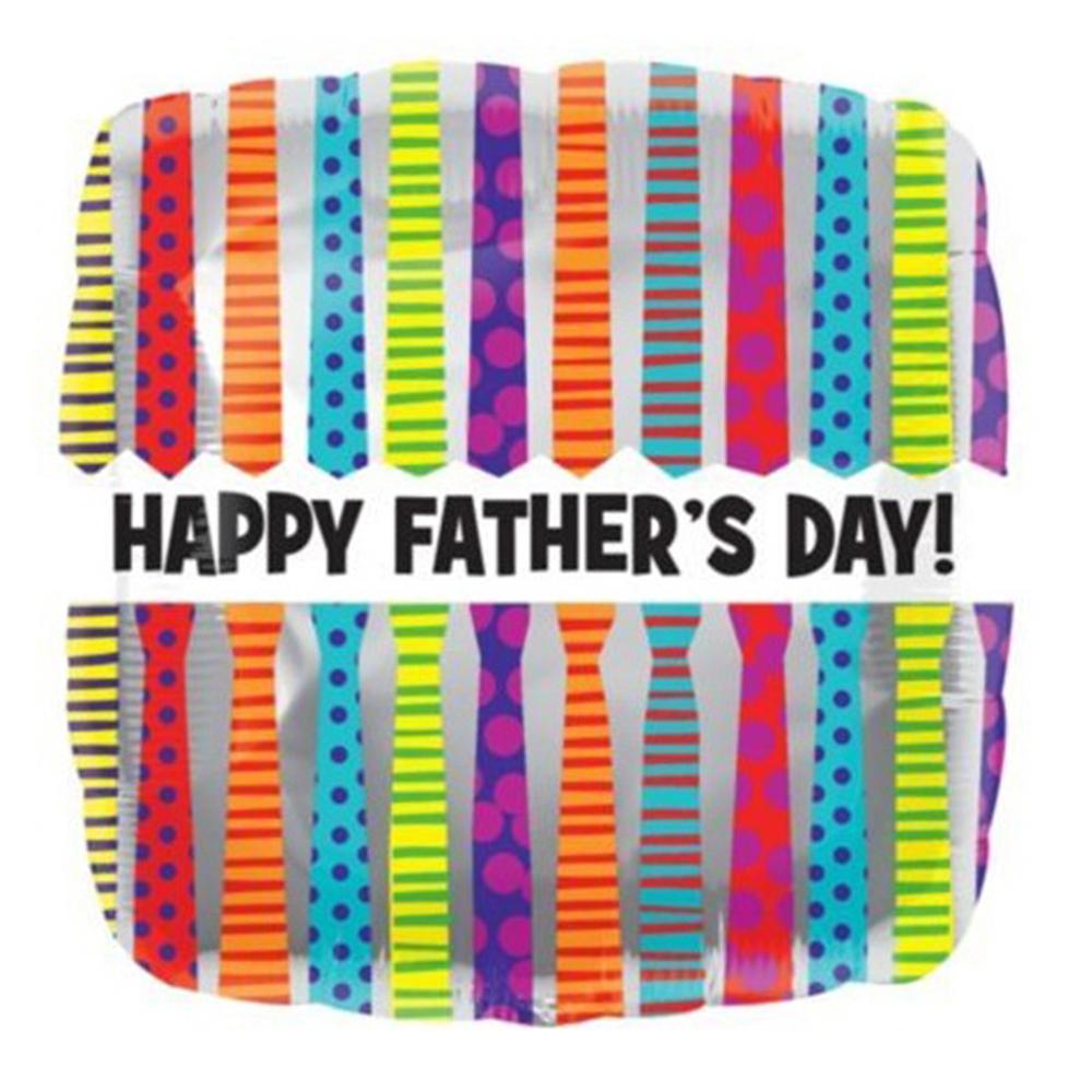 Happy Fathers Day Tie Patterns Square Balloon 18in Balloons & Streamers - Party Centre - Party Centre