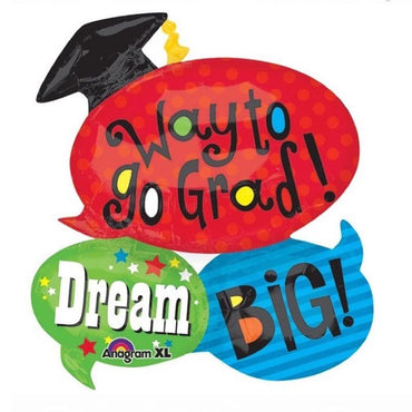 Graduation Bubble Super Shape Balloons & Streamers - Party Centre - Party Centre