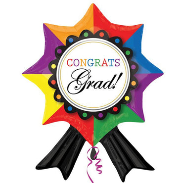 Congrats Grad Ribbon Foil Balloon 18in Balloons & Streamers - Party Centre - Party Centre