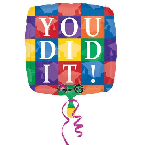 You Did It Square Foil Balloon 18in Balloons & Streamers - Party Centre