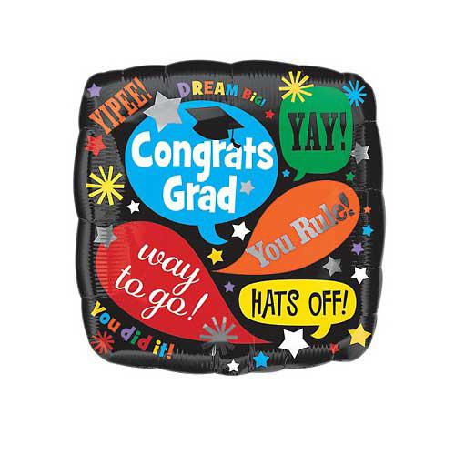 Grad Word Bubbles Foil Balloon 18in Balloons & Streamers - Party Centre - Party Centre