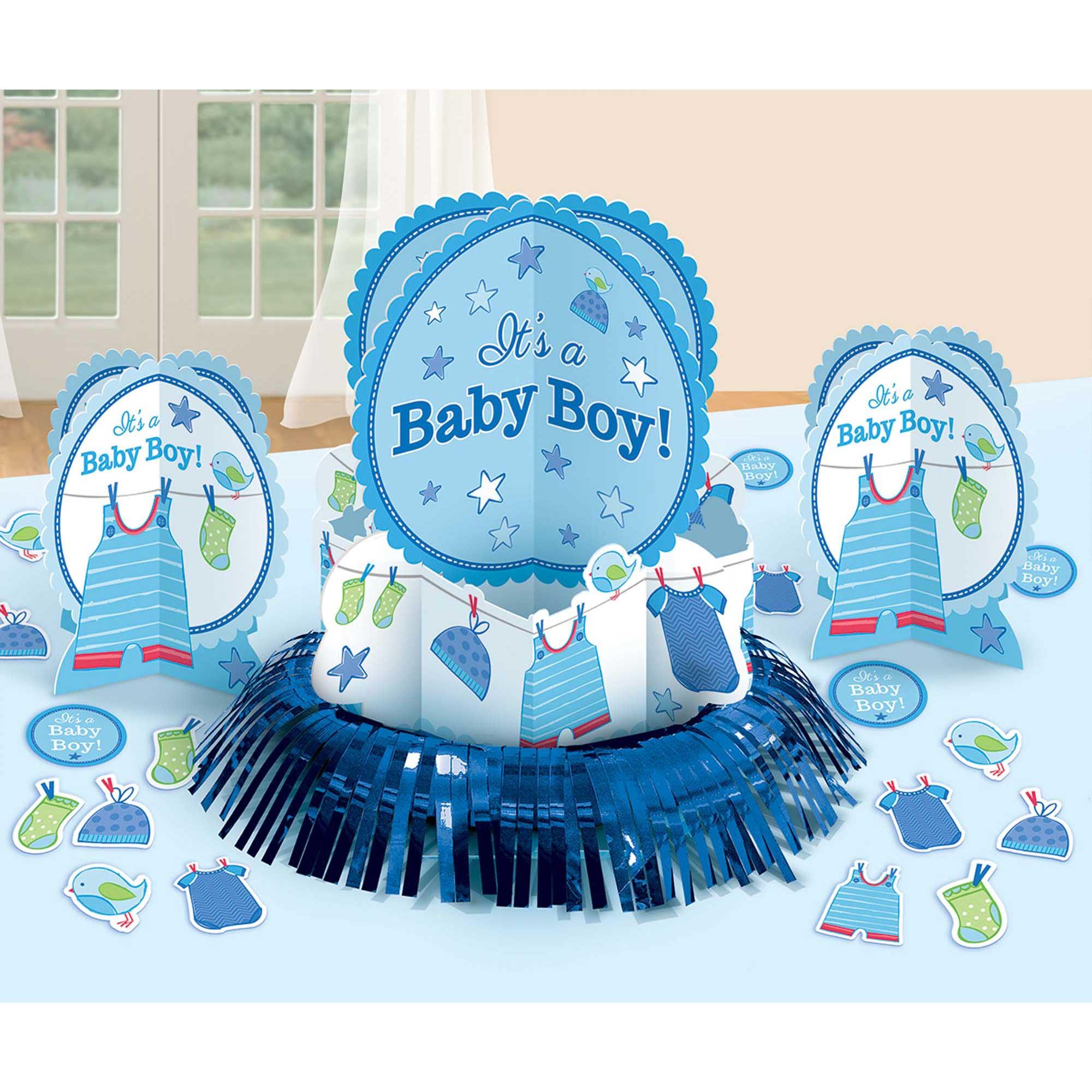 Shower With Love Boy Table Decorating Kit - Party Centre