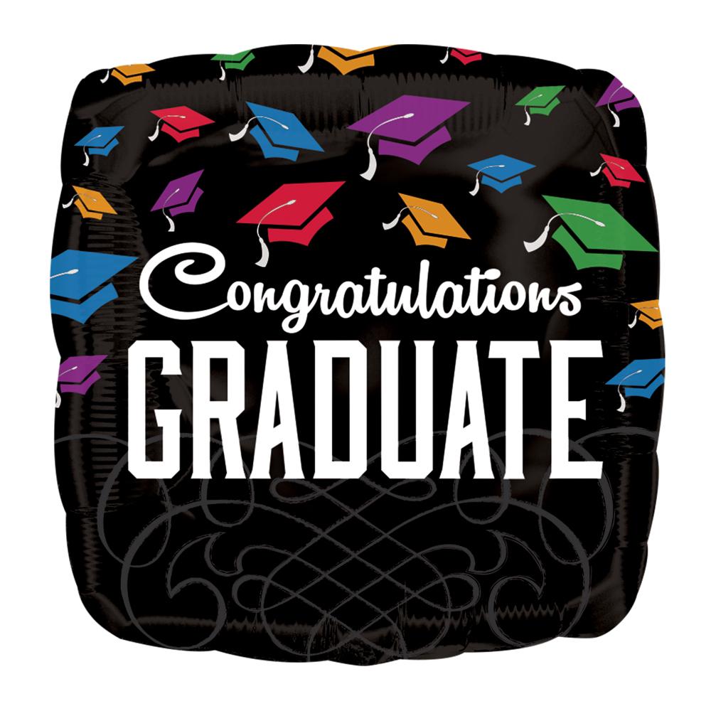 Congrats Graduate Black Foil Balloon 18in Balloons & Streamers - Party Centre - Party Centre