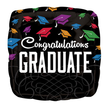 Congrats Graduate Black Foil Balloon 18in Balloons & Streamers - Party Centre - Party Centre