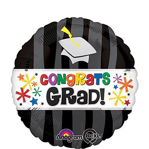 Congrats Grad Wavy Bursts Jumbo Balloon 28in Balloons & Streamers - Party Centre - Party Centre