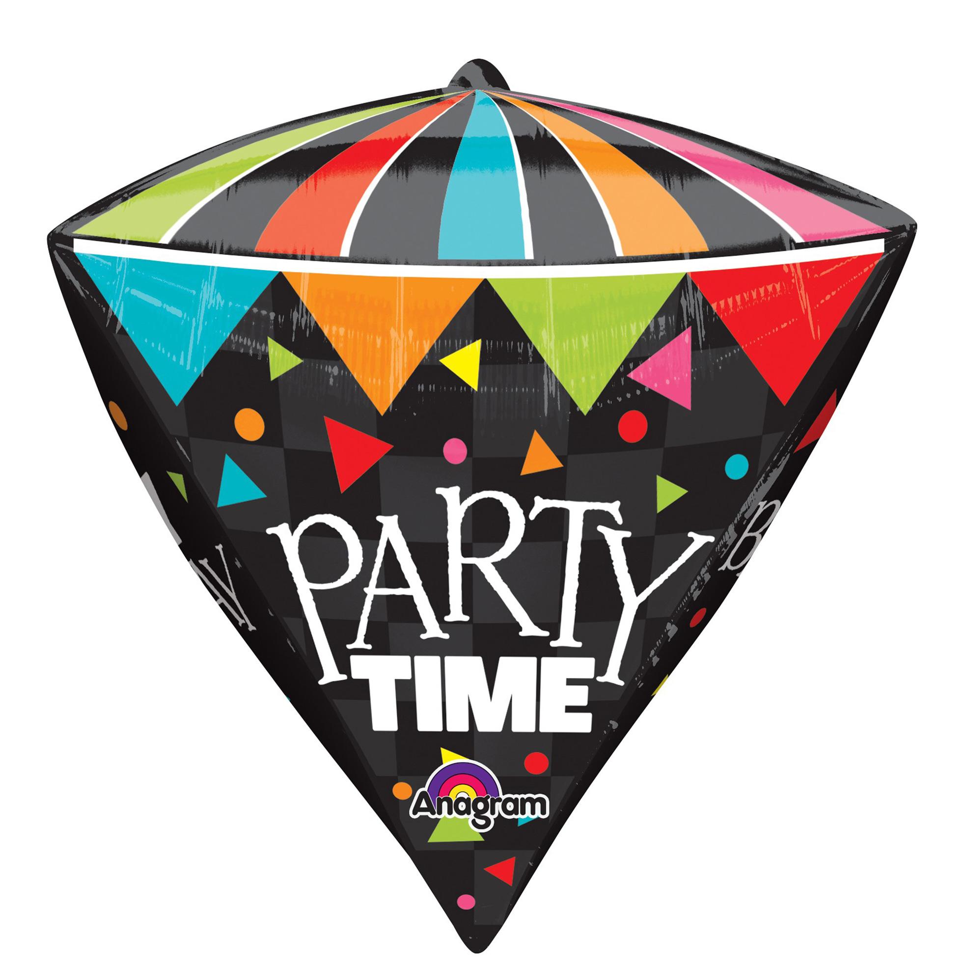 Happy Birthday Party Time Diamondz Balloon 16in Balloons & Streamers - Party Centre - Party Centre