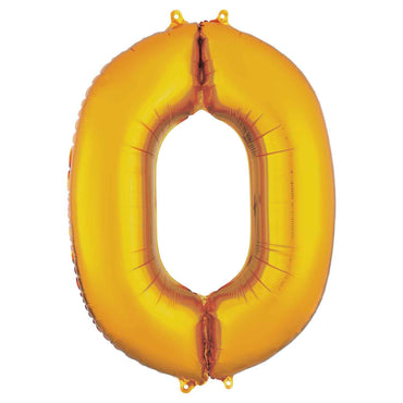 Gold Number 0 Supershape Foil Balloon 66x88cm Balloons & Streamers - Party Centre - Party Centre