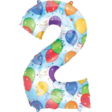 Number 2 Balloons & Streamers Foil Balloon 86cm Balloons & Streamers - Party Centre - Party Centre