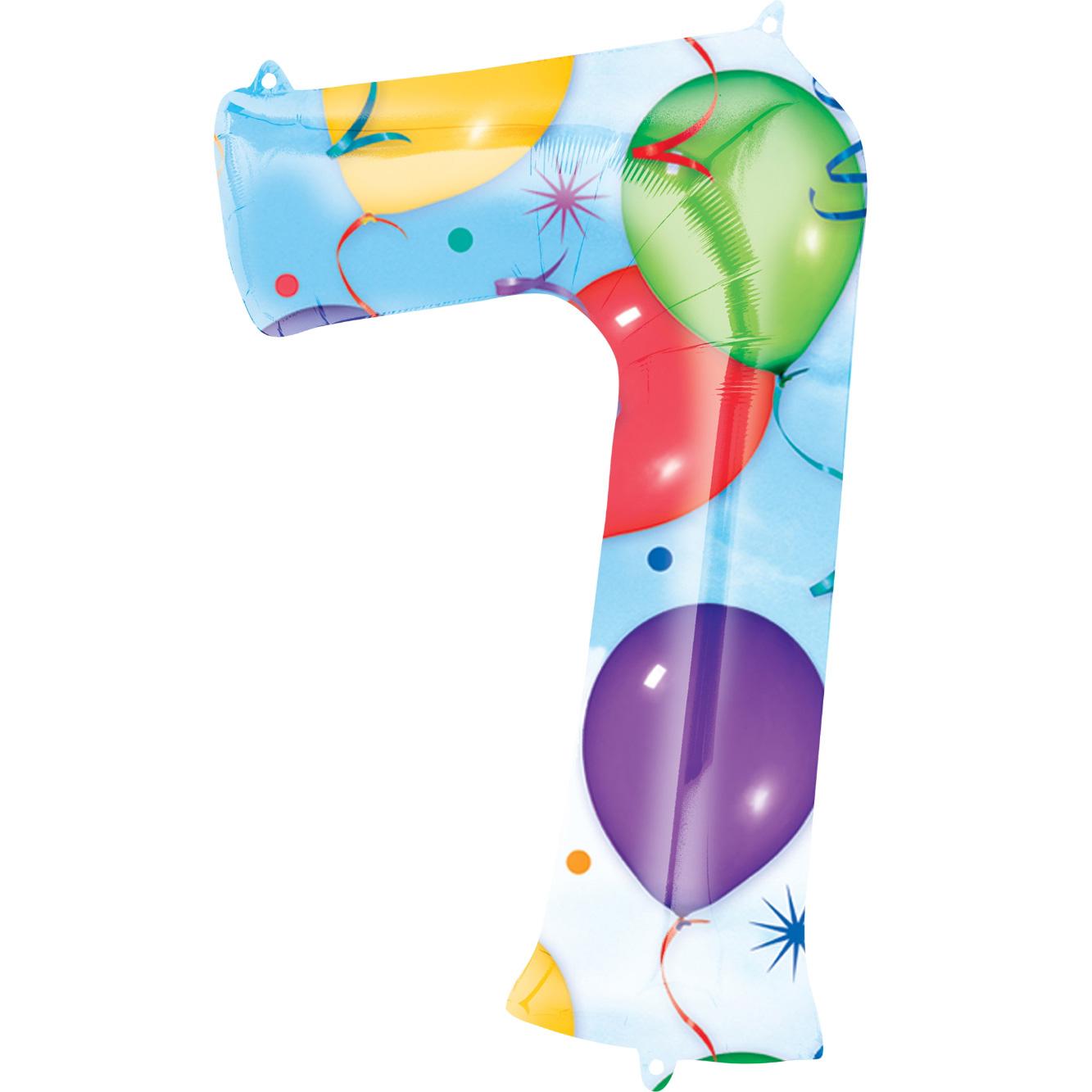 Number 7 Balloons & Streamers Foil Balloon 86cm Balloons & Streamers - Party Centre - Party Centre