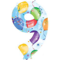 Number Balloons & Streamers SuperShape Foil Balloons