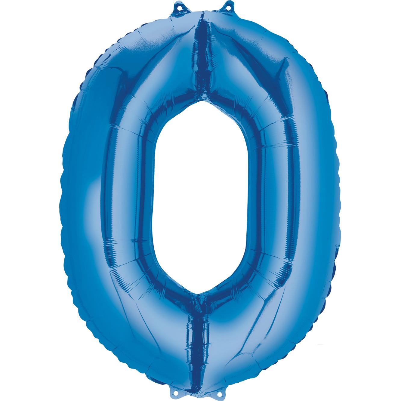 Number 0 Blue Super Shape Foil Balloon 66x86cm Balloons & Streamers - Party Centre - Party Centre