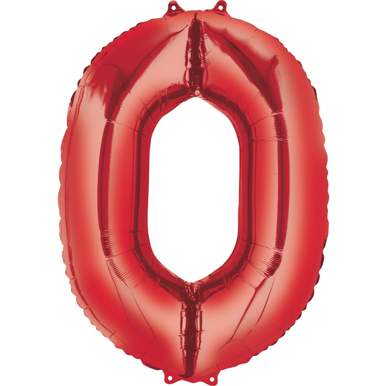 Number 0 Red Super Shape Foil Balloon 26 x 34in Balloons & Streamers - Party Centre - Party Centre