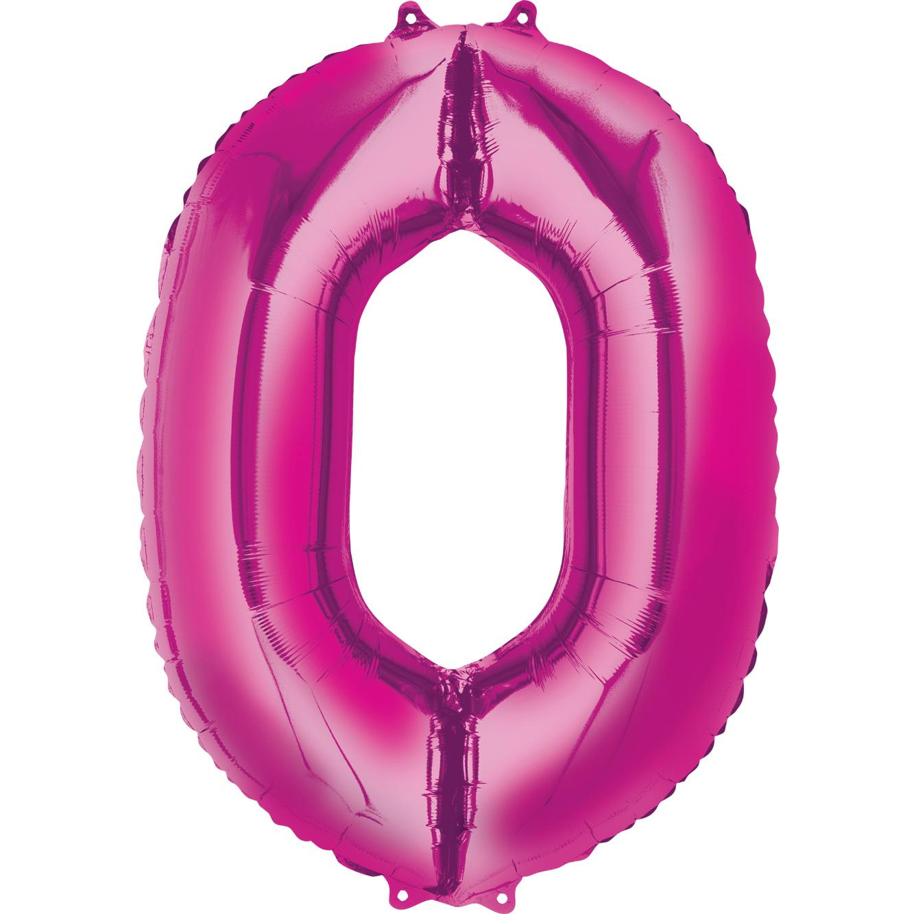 Number 0 Pink Super Shape Foil Balloon 66x86cm Balloons & Streamers - Party Centre - Party Centre