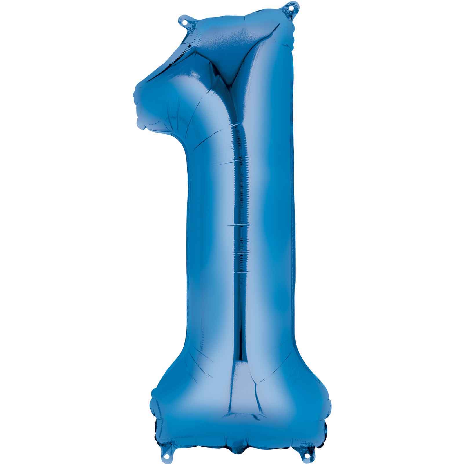 Number 1 Blue Supershape Foil Balloon 33x86cm Balloons & Streamers - Party Centre - Party Centre